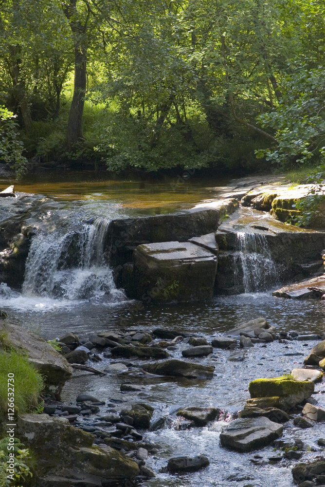 Naklejka premium waterfall river cascade brecon beacons national park wales
