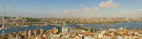 Panorama view of the golden horn in Istanbul, Turkey