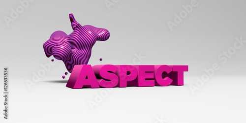 ASPECT - 3D rendered colorful headline illustration. Can be used for an online banner ad or a print postcard.