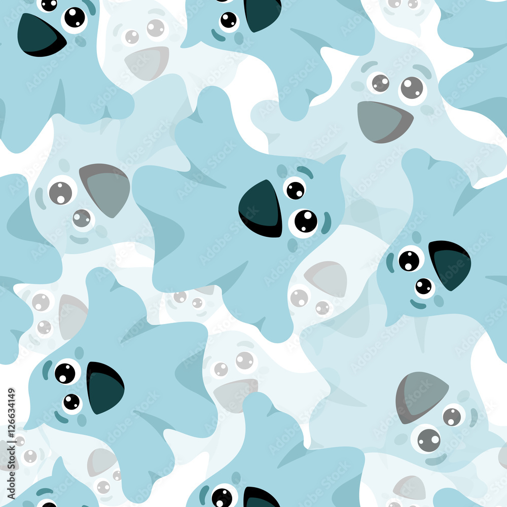 Seamless pattern of ghost for Halloween in cartoon style. Easy to edit vector background of Halloween character. Vector illustration