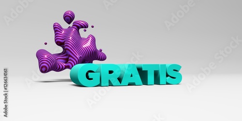 GRATIS - 3D rendered colorful headline illustration. Can be used for an online banner ad or a print postcard.