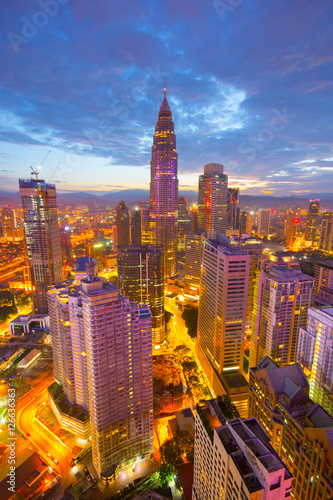 Kuala Lumpur city skyline during sunrise