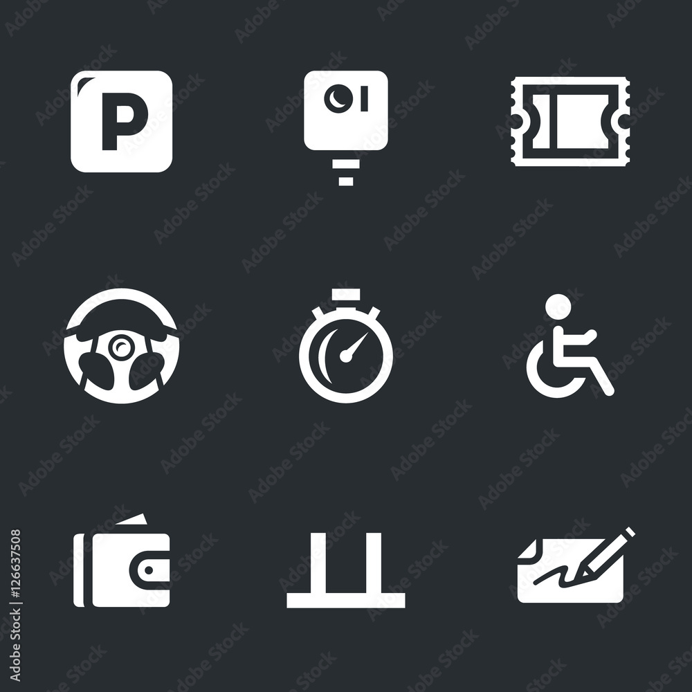 Vector Set of Parking fee. Vector Set of Parking fee.
