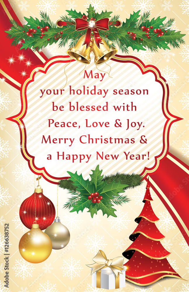 ภาพประกอบสต็อก Elegant winter season greeting card for print for