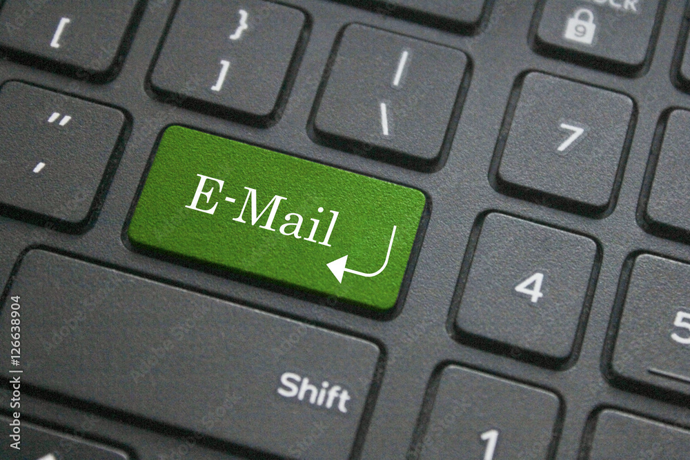 E-mail word button on computer keyboard E-mail word button on computer keyboard