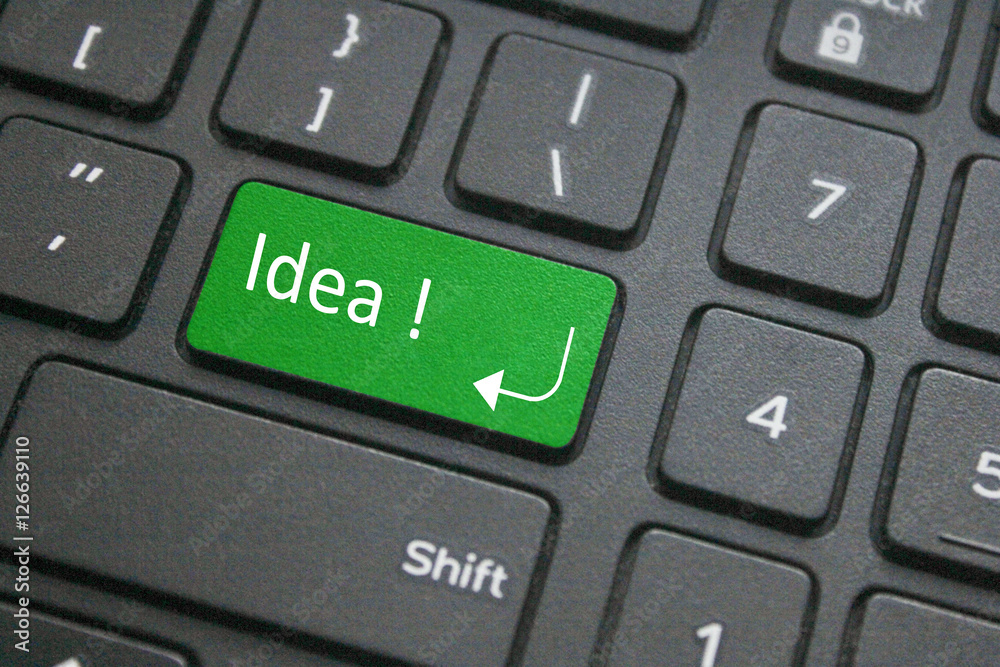 Close-up of idea key on computer keyboard Close-up of idea key on computer keyboard