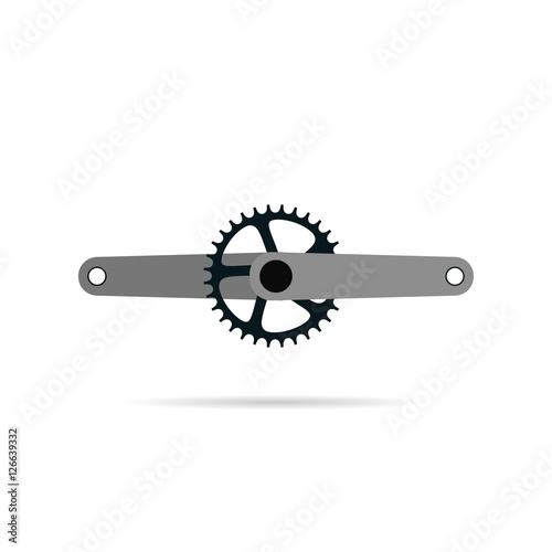 Bicycle Crankset and chainring 32 tooth isolated on a white background.