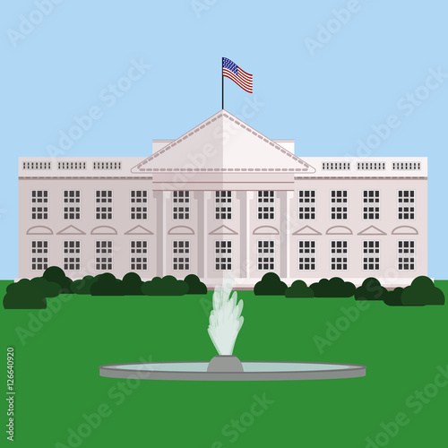 White House in Washington DC, vector
