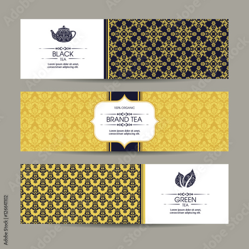 Vector set of templates packaging tea