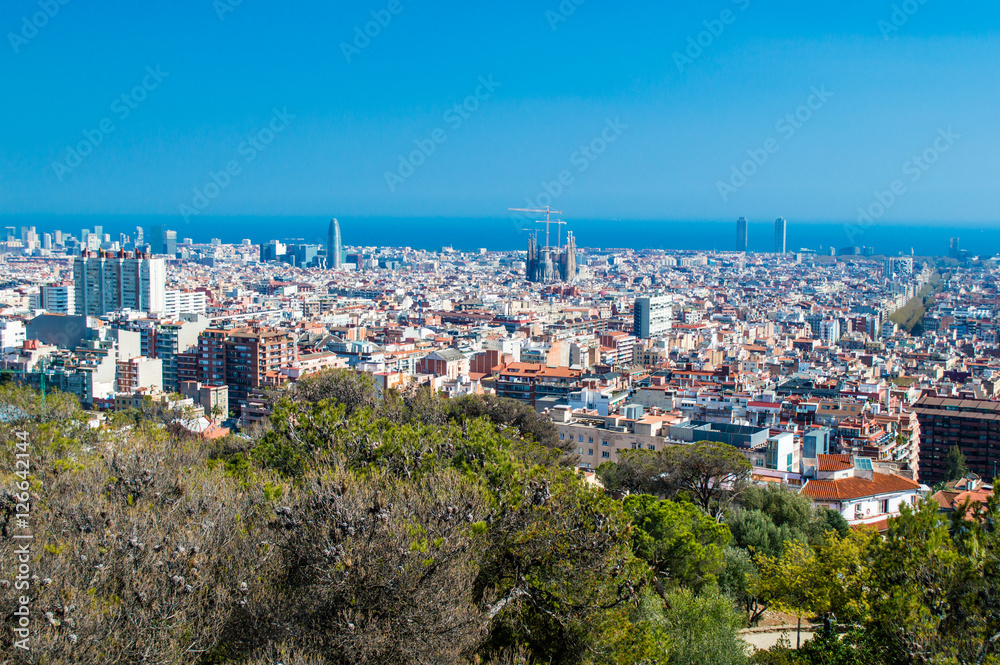 Barcelona cityscape skyline in Barcelona, Catalonia, Spain