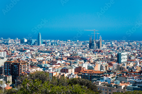 Barcelona cityscape skyline in Barcelona, Catalonia, Spain