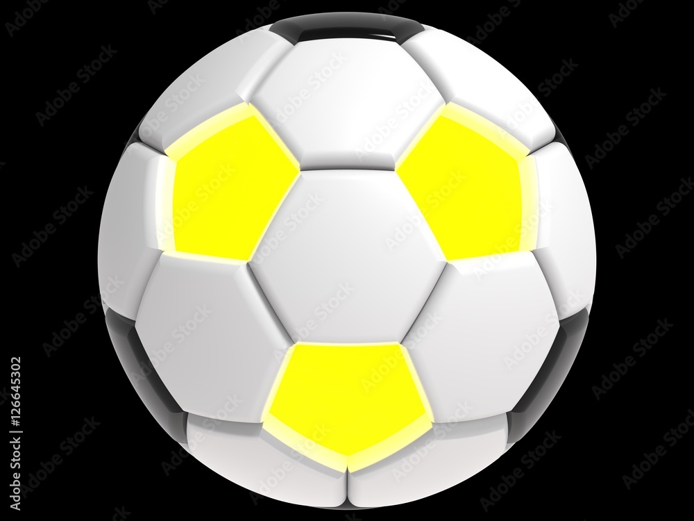 Fototapeta premium Soccer ball. 3D illustration. 3D CG. High resolution.