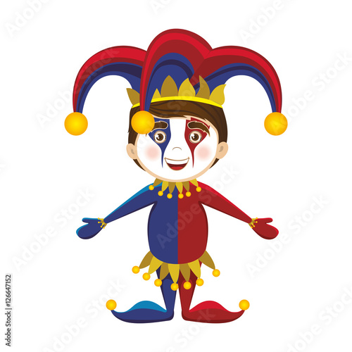 harlequin character icon image vector illustration design 
