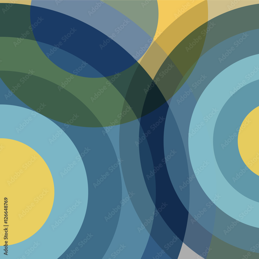 Abstract background with circles in retro colors