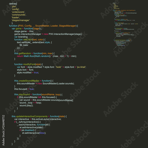 Program Code Listing, Abstract Programming Background. Vector