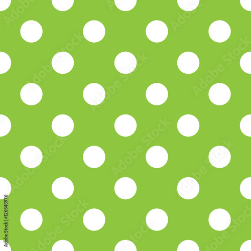 Polka dot green and white seamless pattern vector