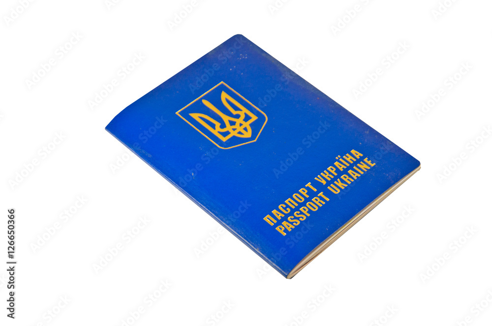 Ukrainian foreign passport isolated on white Ukrainian foreign passport isolated on white