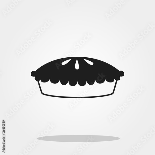 Pumpkin pie cute icon in trendy flat style isolated on color background. Thanksgiving symbol for your design, logo, UI. Vector illustration, EPS10.