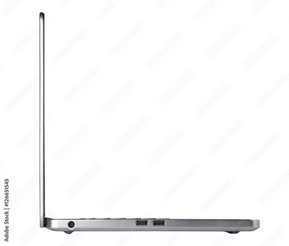 Laptop side view isolated on white background Laptop side view isolated on white background