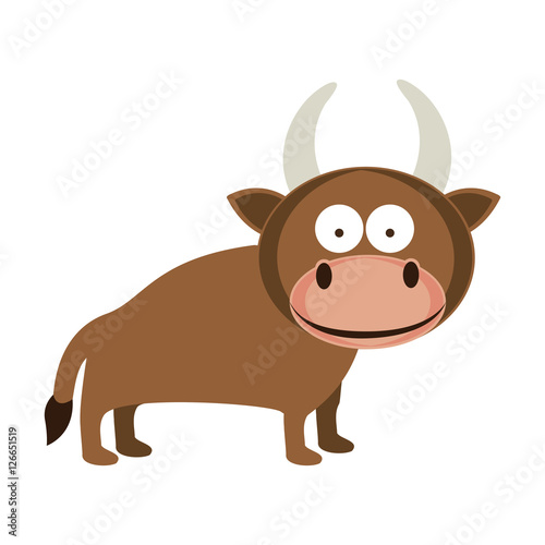 bull cartoon animal icon image vector illustration design 