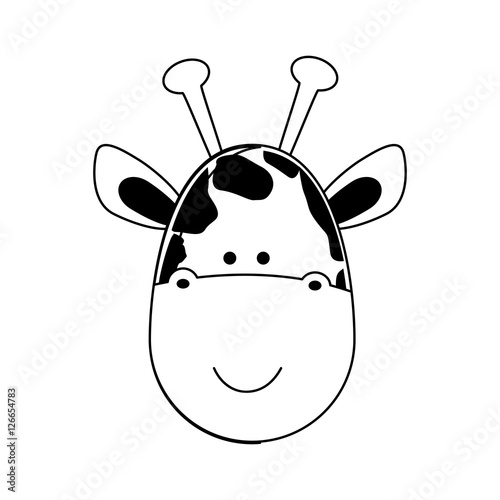 giraffe cartoon animal icon image vector illustration design 