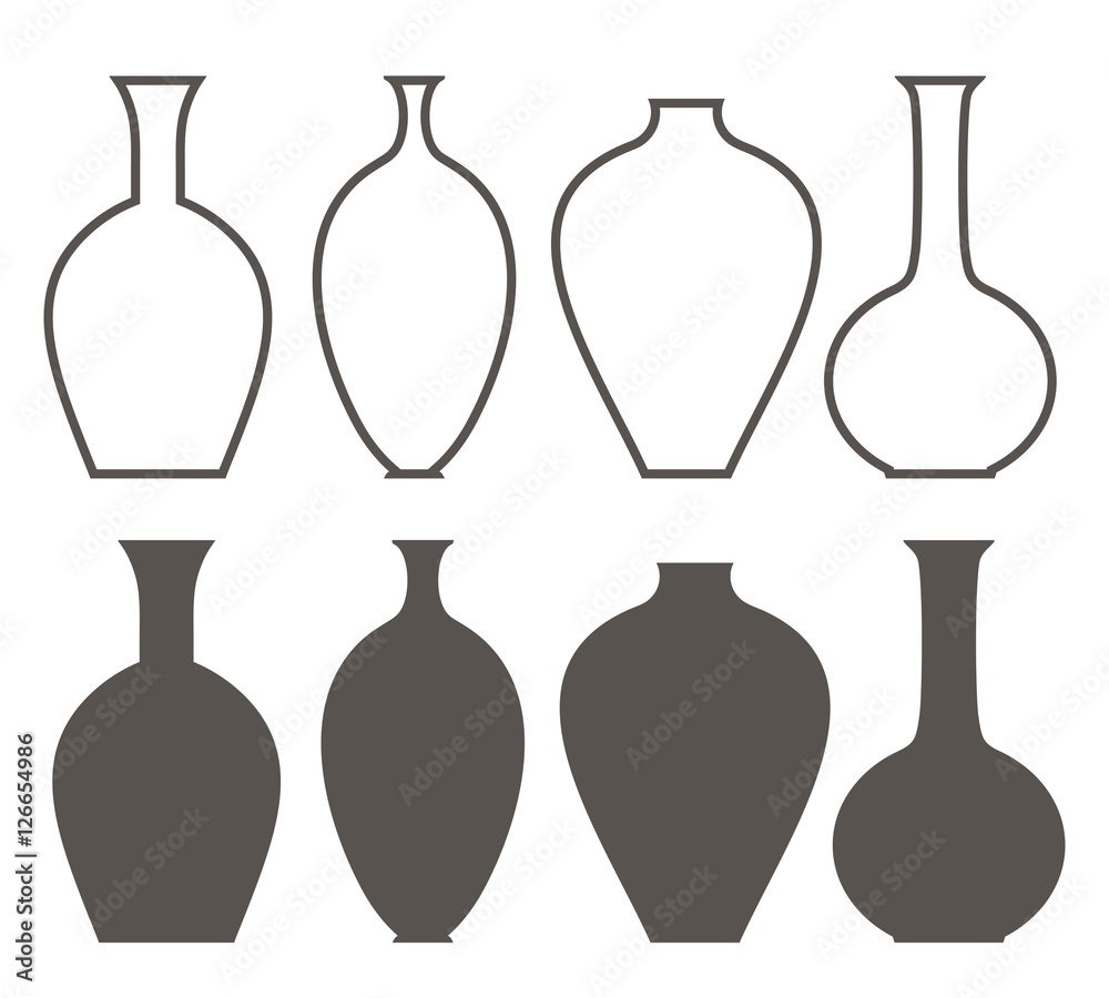 Vecteur Stock Vase Outline Silhouette | Adobe Stock