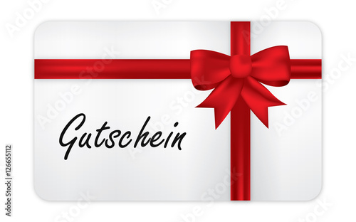 Gutschein mit roter Schleife