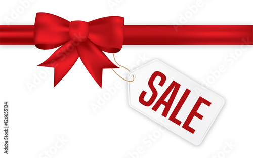 SALE label with red ribbon