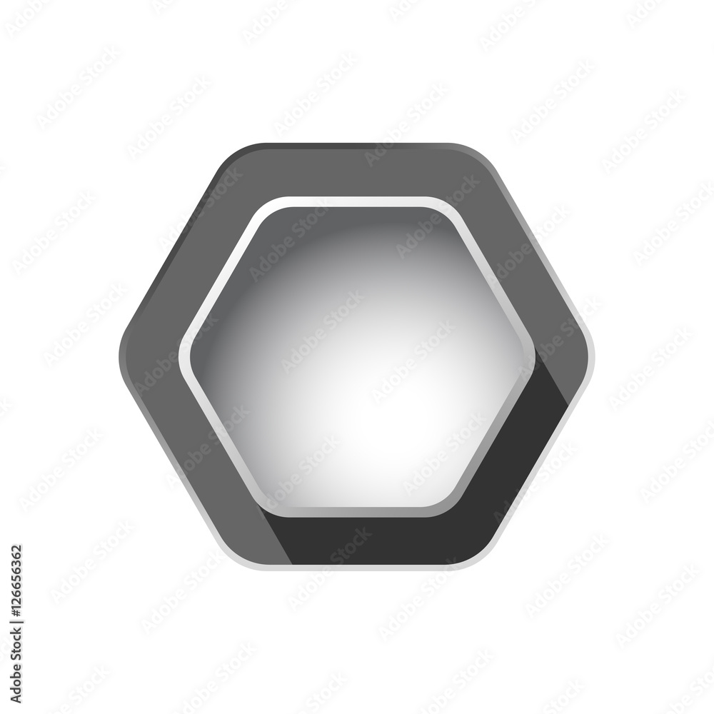 Vector blank icon with shadow on the hexagon gradient gray background. Vector blank icon with shadow on the hexagon gradient gray background.