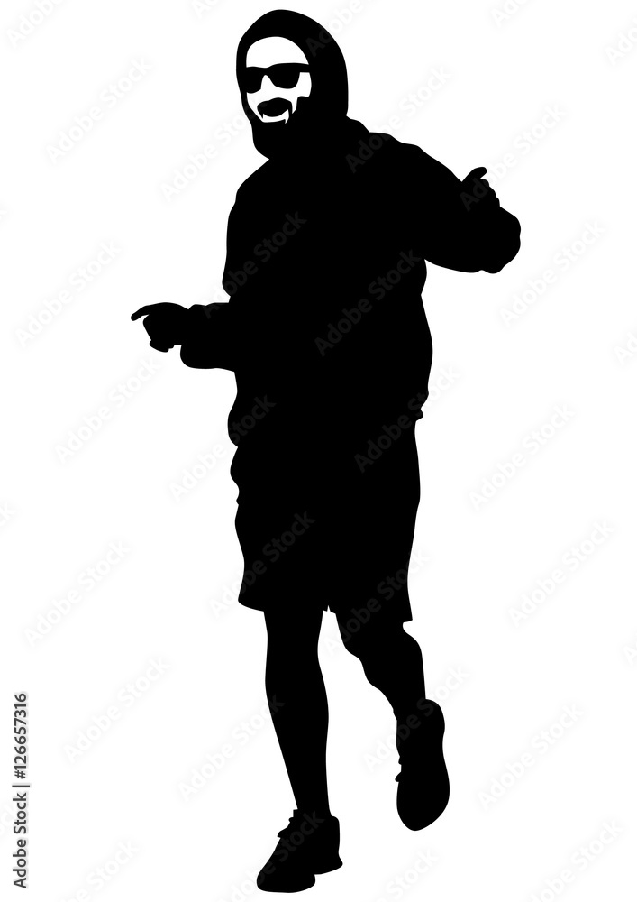 Danser men in rap style on white background Danser men in rap style on white background