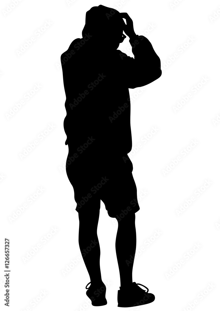 Danser men in rap style on white background Danser men in rap style on white background