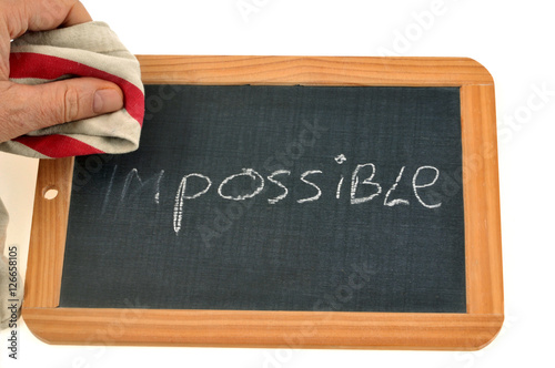 Obraz na plátně Impossible et possible sur une ardoise