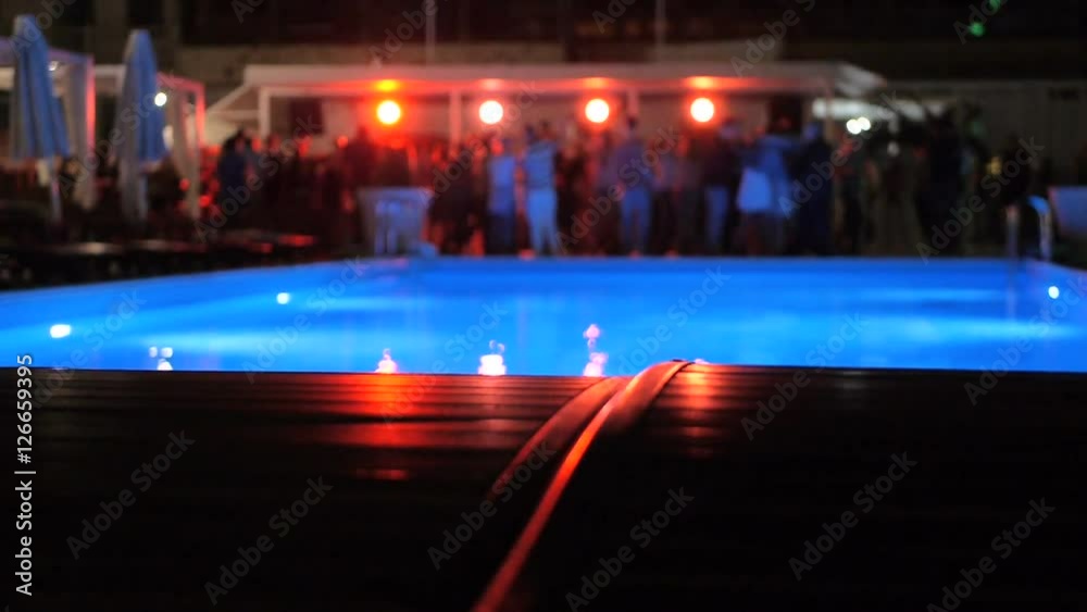 Night disco club near the pool party, static shoot                                  