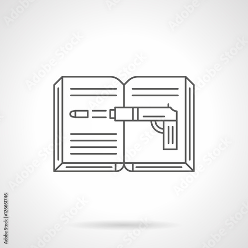 Crime novel flat line vector icon
