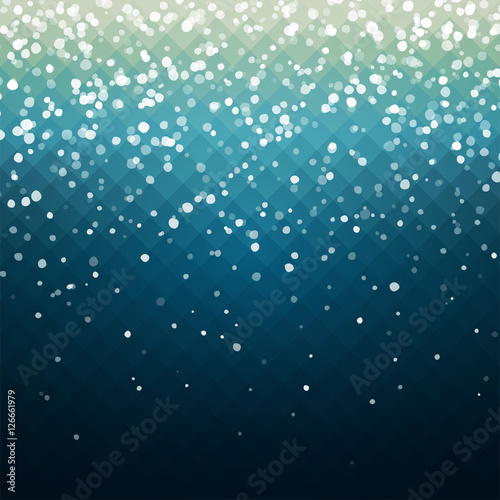 Fototapeta Naklejka Na Ścianę i Meble -  Abstract vector illustration in bright blue shades with fallen snowflakes effect. Snowy background for your Christmas design.