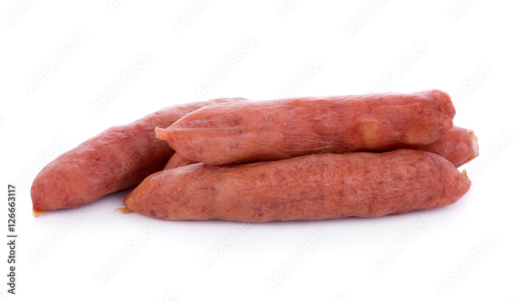 Chinese sausage on white background Chinese sausage on white background