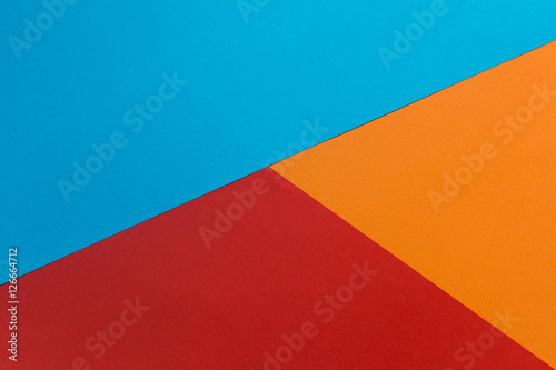Paper, blue, red, orange, empty space