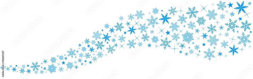 Bannière Neige. Bleu fond blanc