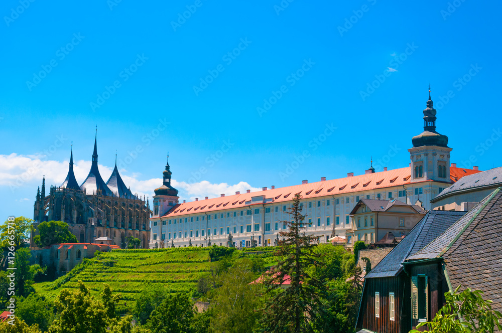 View on Cathedral of St. Barbara in Kutna Hora, Czech Republic