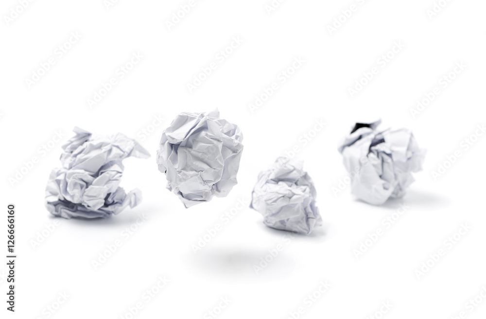 crumpled paper ball isolated on white crumpled paper ball isolated on white