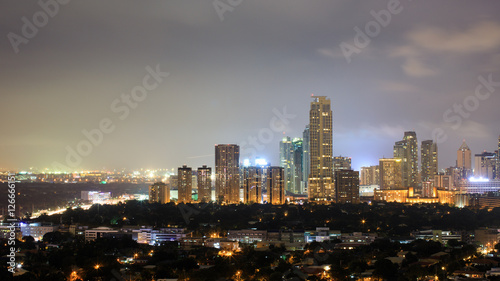 Night view of Makati  the business district of Metro Manila  Philippines