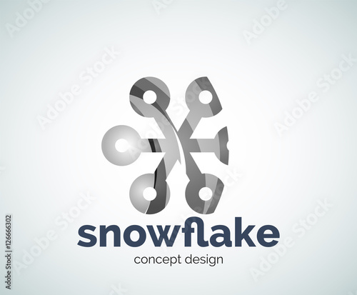 Vector Christmas snowflake logo template