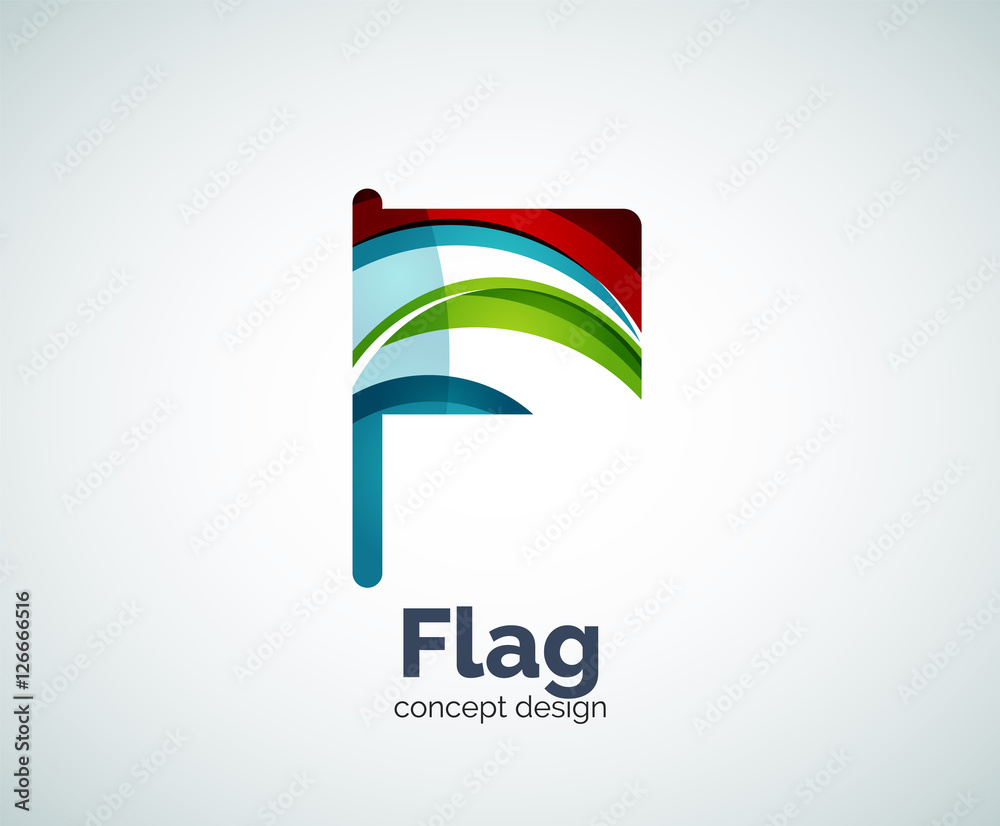 Vector flag logo template Vector flag logo template
