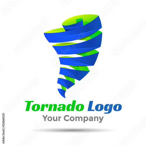 Tornado Colorful Vector 3d Volume Logo Design Corporate identity