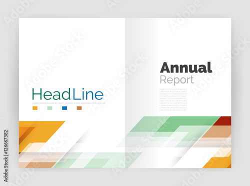 Geometric business annual report templates, modern brochure flyer template