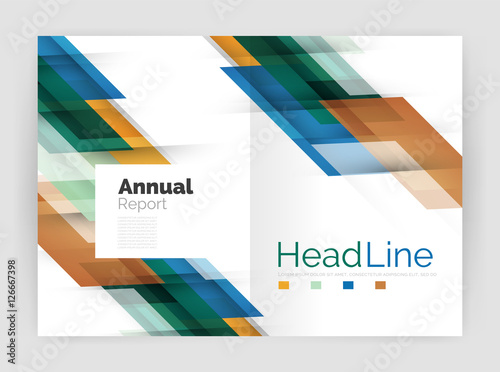 Geometric business annual report templates, modern brochure flyer template