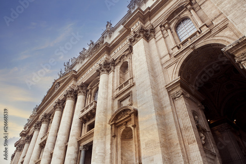 Photography exterior of St Peter Basilica rome italy important traveling lan