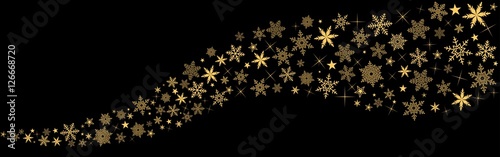 Bannière avec étoiles gold sur fond noir