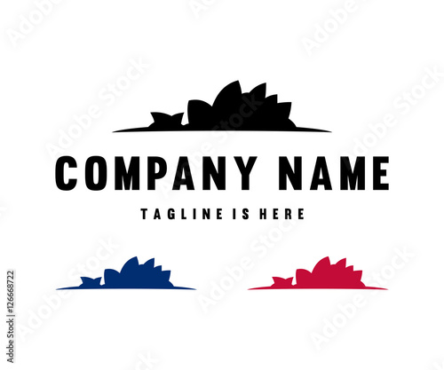 Building and Monument Silhouette Sidney City Logo Design photo