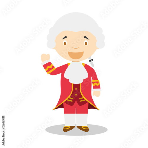 Fotografie Wolfgang Amadeus Mozart cartoon character